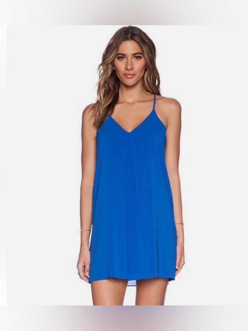 Alice + Olivia Fierra Slip mini dress blue silk